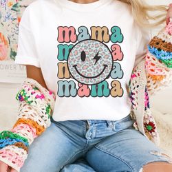 Smiley Face Mama Tee, Retro Mama Shirt, Mothers Day Shirt