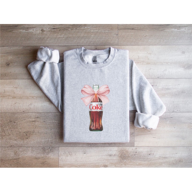 Diet Coke Pink Bow Sweatshirt, Diet Coca Cola Crewneck, Diet Coke Lover, Trendy Sweatshirt, Diet Coke Fan, Gift for Diet Coke Drinker.jpg