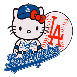funny hello kitty la dodgers baseball svg