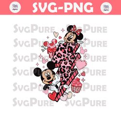 Retro Lightning Bolt Valentine Mickey Minnie SVG