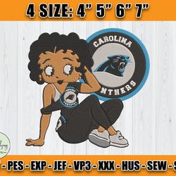 Panthers Embroidery, Betty Boop Embroidery, NFL Machine Embroidery Digital, 4 sizes Machine Emb Files -27 Bundlepng