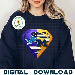 Detroit Lions And Michigan Wolverines Superman Logo PNG