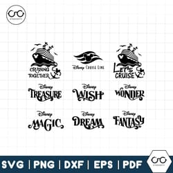cruise svg, mickey cruise png clipart bundle, cruise ship svg,mouse cruise ship names logo bundle - treasure fantasy dre