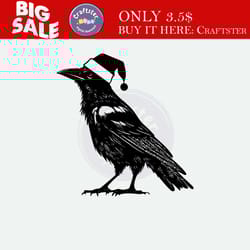 -santa crow , crow svg , christmas designs