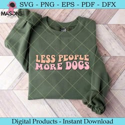 less people more dogs retro svg design
