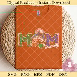 mom life leopard messy bun