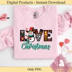 love christmas snowman sublimation png