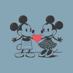 Vintage Mickey Minnie Anniversary Valentine SVG