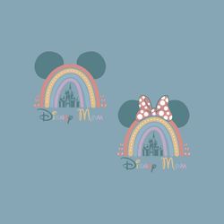 Retro Mom Rainbow Mouse Ear Svg, Mother's Day Svg, Family Trip Svg, Magical Kingdom Svg, Family Vacation Svg, Mom Shirt