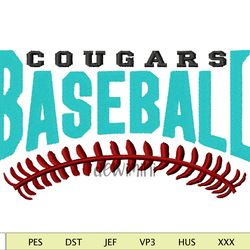 Cougars Baseball Embroidery Design