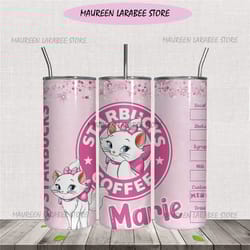 marie aristocats starbucks coffee tumbler wrap png
