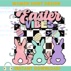 easter vibes groovy bunny eggs happy easter day png