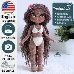 michelle crochet doll body pattern - amigurumi base pdf (english)