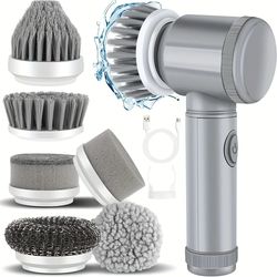 electric spin scrubber, cordless cleaning brush with replaceable brush heads for effortless cleaning