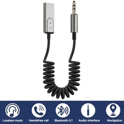 bluetooth 5.1 audio music receiver, wireless home car adapter, 3.5mm aux connection