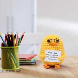 cute handwoven positive energy duck ornaments handmade crochet support emotional pig home room decor