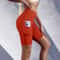 Women Sports Shorts With Two Pockets Elastic Slim Gym Shorts For Workout Running Yoga 19