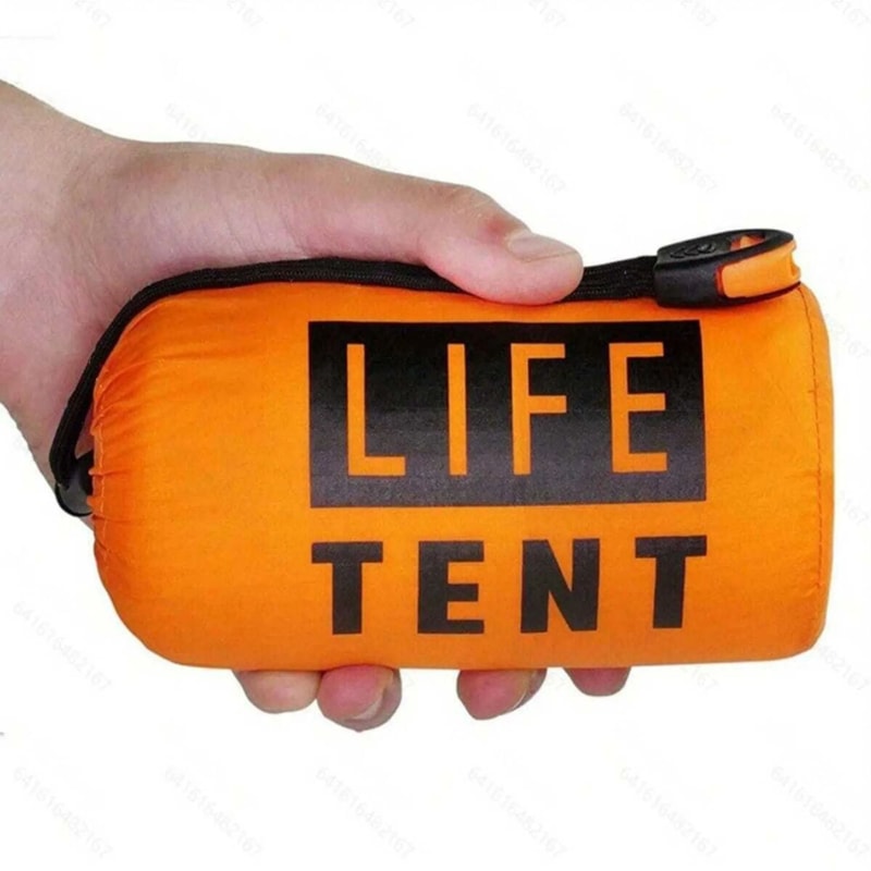 Portable Waterproof Emergency Survival Sleeping Bag Mylar Tube Tent Kit With Thermal Blanket 0