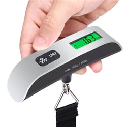 portable digital scale with lcd display travel baggage weighing tool for luggage, bags, and more
