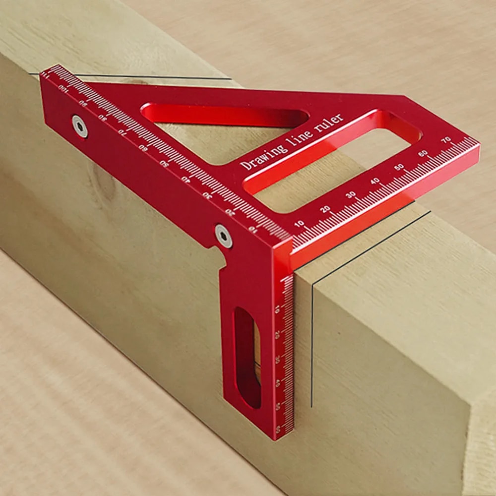Premium Carpenter Square Aluminum Woodworking Square Protractor with 45/90 Degree Angle for Precision Layout & Measuring