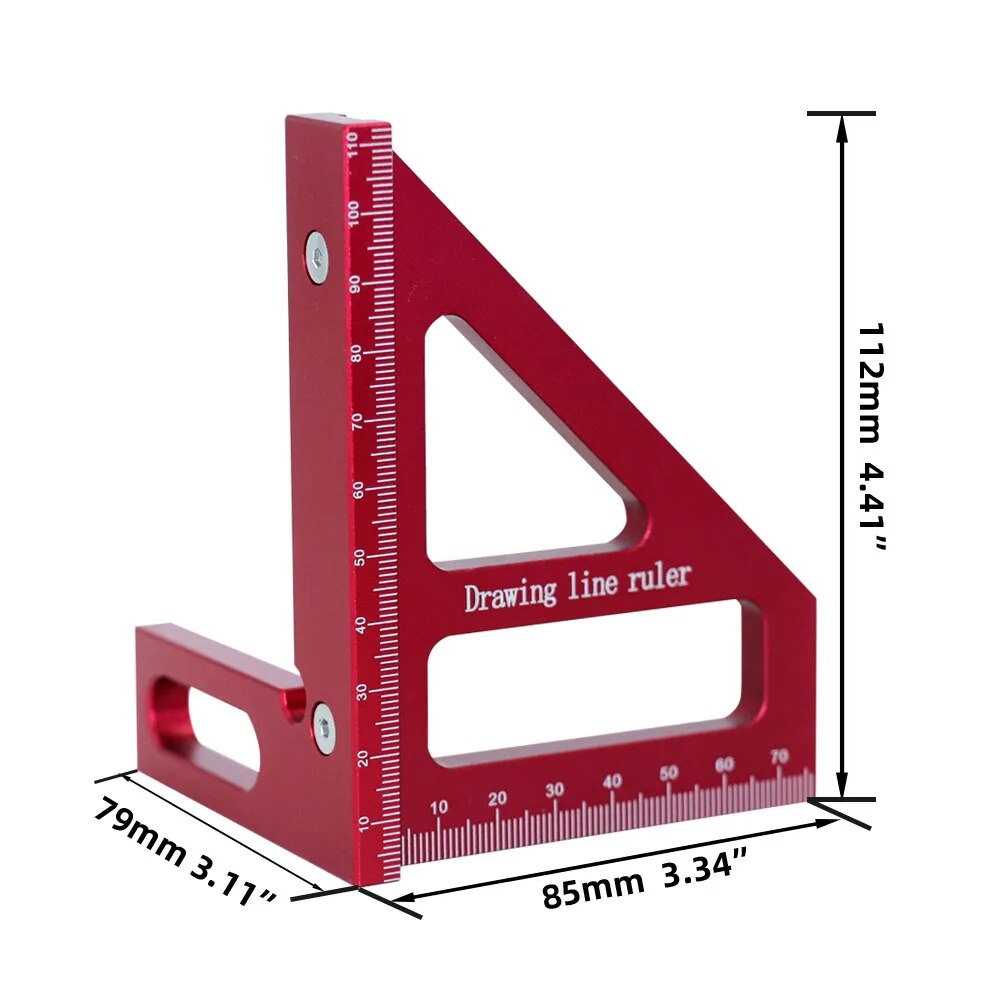 Premium Carpenter Square Aluminum Woodworking Square Protractor with 45/90 Degree Angle for Precision Layout & Measuring
