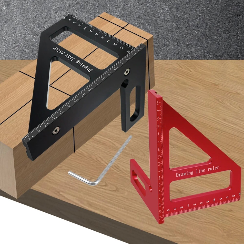 Premium Carpenter Square Aluminum Woodworking Square Protractor with 45/90 Degree Angle for Precision Layout & Measuring