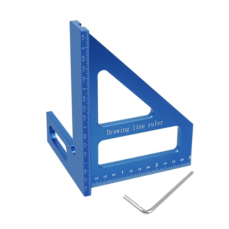 Premium Carpenter Square Aluminum Woodworking Square Protractor with 45/90 Degree Angle for Precision Layout & Measuring