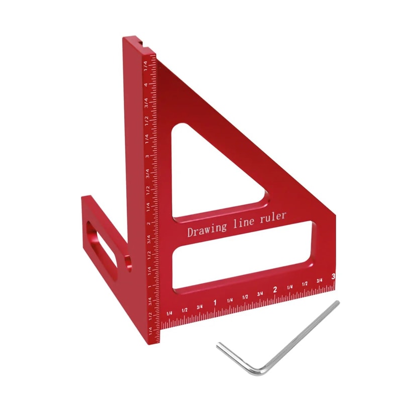 Premium Carpenter Square Aluminum Woodworking Square Protractor with 45/90 Degree Angle for Precision Layout & Measuring