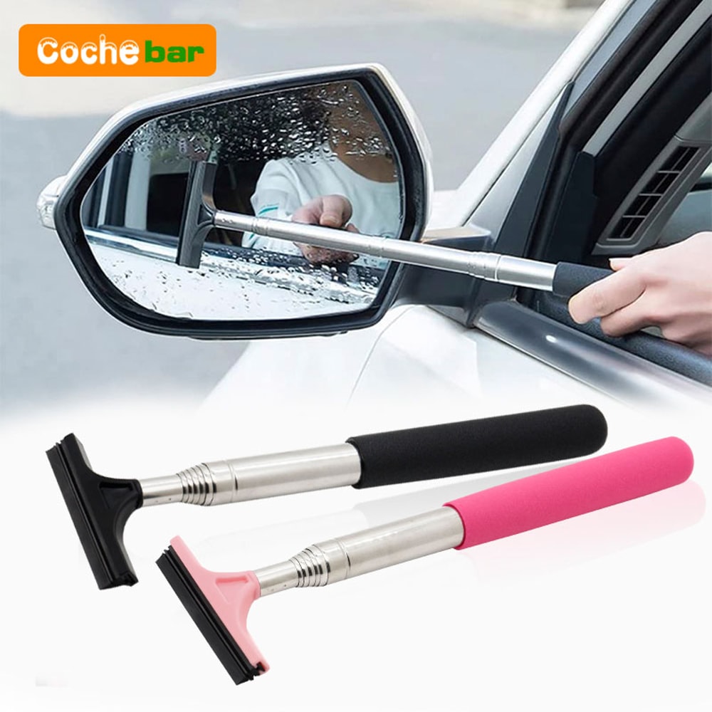 Ar Mirror Wiper Glass Mist Cleaner Telescopic Cleaning Tool With Scraper Brush 2