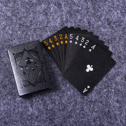 premium black gold playing cards waterproof poker deck for magic & board games