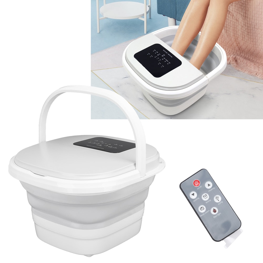 Foldable Heating Foot Massager Spa Soaker Smart Soak Tub With 8 Rollers Remote Control 2