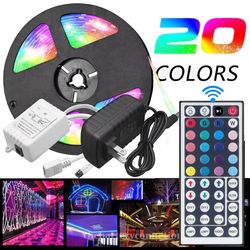 rgb waterproof led strip light smd 5050 – 44 key remote, 12v dc power kit, 8 light modes