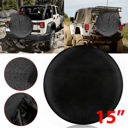 diy tyre wheel cover for jeep rv trailer camper, black waterproof protector