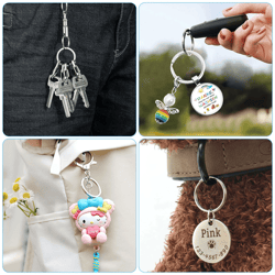 100pcs 25mm stainless steel key ring rustproof split round rings for diy keychains, crafts, organizing, and accessories