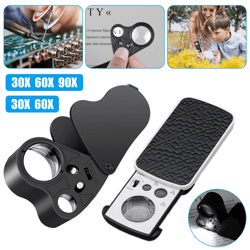 jewelry magnifier loop eye with led light, folding magnifying glass for gems, watches, rocks, and hobby inspection