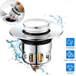 universal sink plug stopper bathroom core bounce washbasin pop up drain filter stainless steel basin plug.