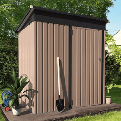 outdoor metal storage shed with lockable door weather-resistant steel tool shed for backyard & garden
