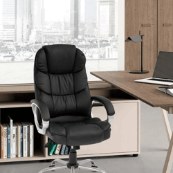 premium high back leather executive office chair, ergonomic desk & task seating