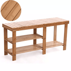 hot shoe rack bench hallway storage organizer, bamboo entryway furniture with seat and boots compartment