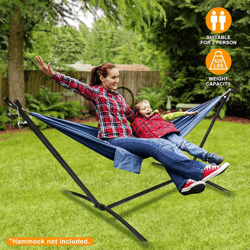 heavy duty hammock stand, adjustable steel frame with high capacity & carrying case for indoor/outdoor use