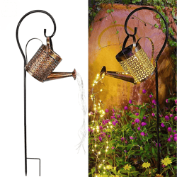 solar watering can light – outdoor waterproof kettle yard art lamp decor – led garden landscape lighting