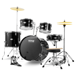 vevor adult drum set 5-piece drum kit with throne, cymbals, pedal & stand – beginner to professional acoustic drum set