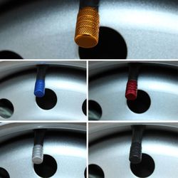 aluminum tire wheel stem air valve caps, knurling style, universal fit for cars, trucks & motorcycles