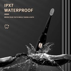 classic acoustic electric toothbrush for adults, 5-gear mode, usb charging & ipx7 waterproof, ultra-sonic deep cleaning