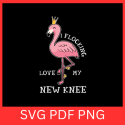 i flocking love my new knee svg, funny pink flamingo svg, knee replacement svg, flamingo svg, flamingo clipart svg