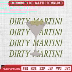 dirty martini embroidery designs, martini embroidery pattern, 52
