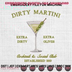 dirty martini embroidery designs, martini embroidery pattern, 51