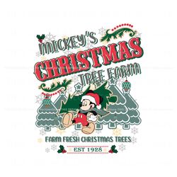 Retro Mickeys Christmas Tree Farm Est 1928 SVG Cricut File, Trending Digital File