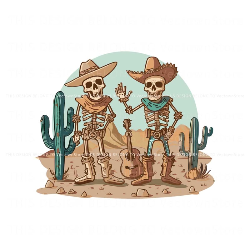 Vintage Howdy Cowboy Skeleton Cactus SVG Cutting File.jpg