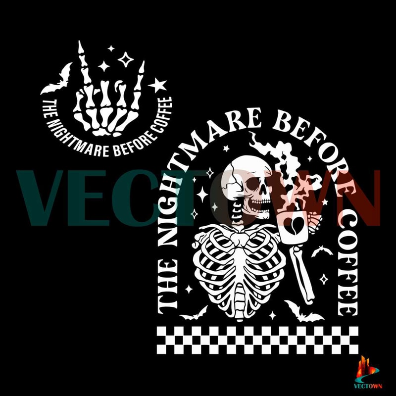Funny Halloween SVG The Nightmare Before Coffee SVG File.jpg